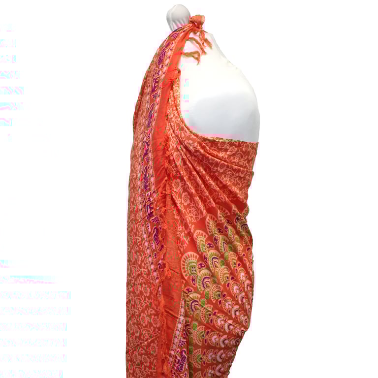 Pink Rose Mandala Boho Beachwear Sarongs for Women - Vibrant Floral Print
