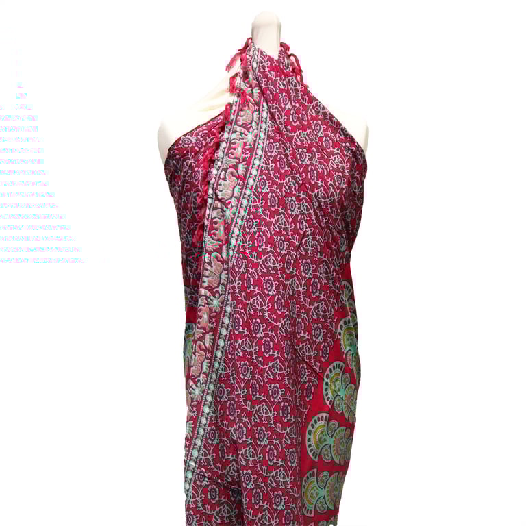 Teal Purple Mandala Print Boho Beachwear Sarongs for Women - Summer Essentials