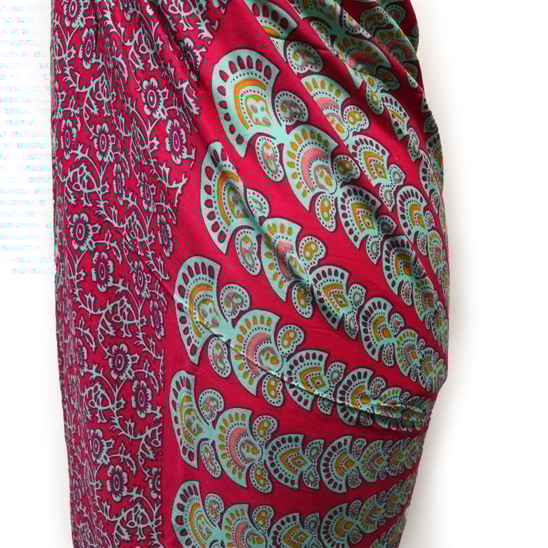 Teal Purple Mandala Print Boho Beachwear Sarongs for Women - Summer Essentials