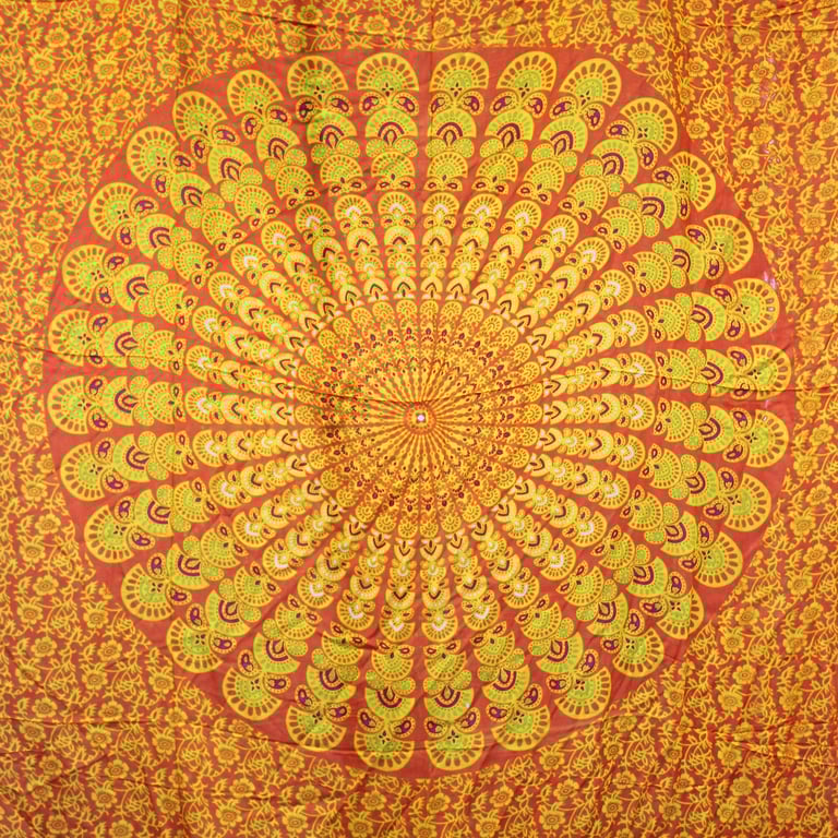 Lime Orange Mandala Print Beachwear Sarongs - Boho Tropical Summer Cover-Ups
