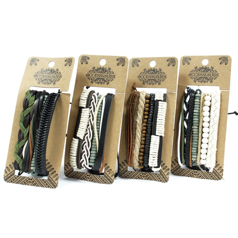 Mens Green & Natural Gemstone Bracelet Sets - Elegant Jewelry Accessories