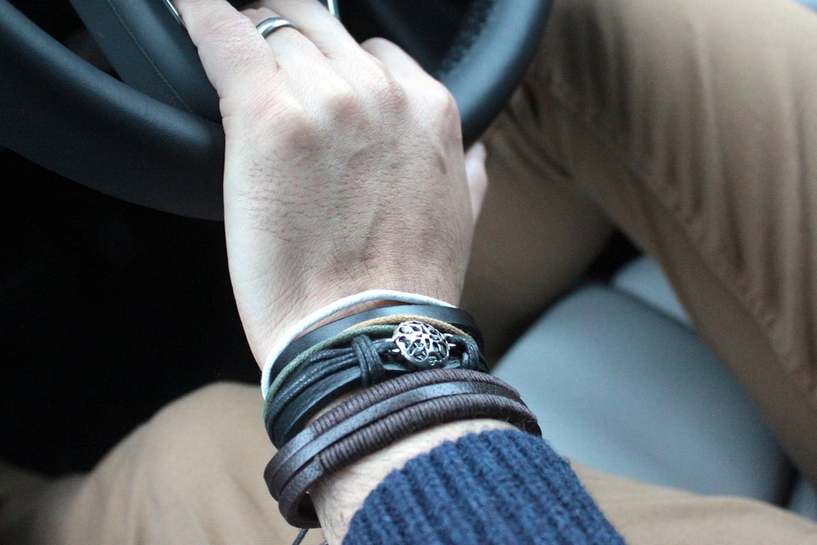 Mens Green & Natural Gemstone Bracelet Sets - Elegant Jewelry Accessories