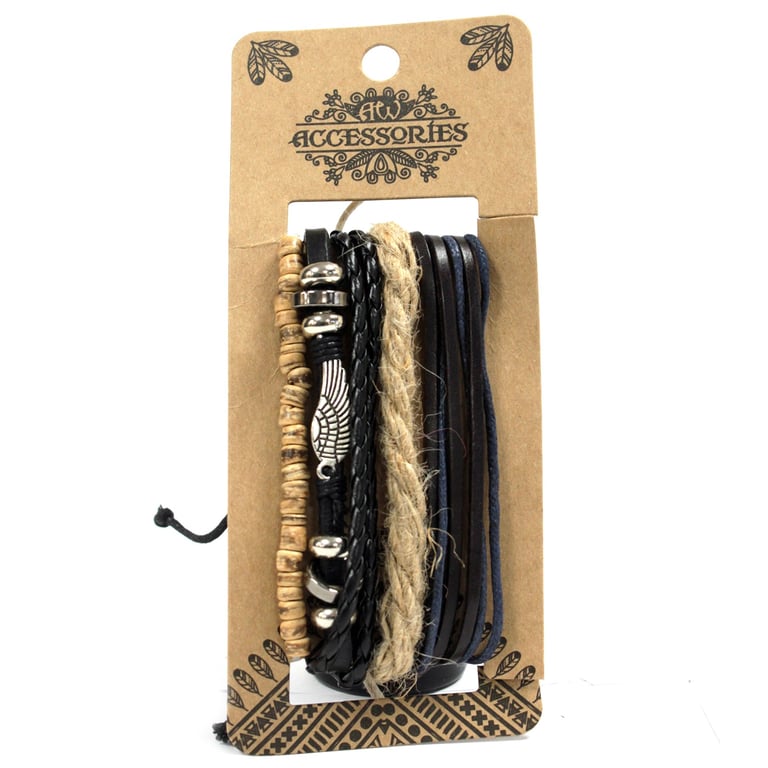 Mens Metal & Leather Bracelet Sets - Stylish Accessory Set for Men