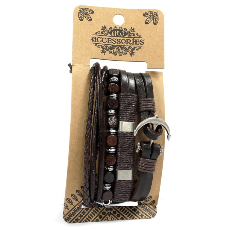 Mens Metal & Leather Bracelet Sets - Stylish Accessory Set for Men