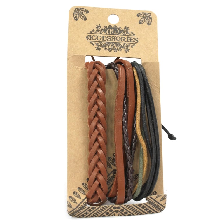 Trendy Mens Jewelry Sets - Tanned & Interesting Bracelet Assortment