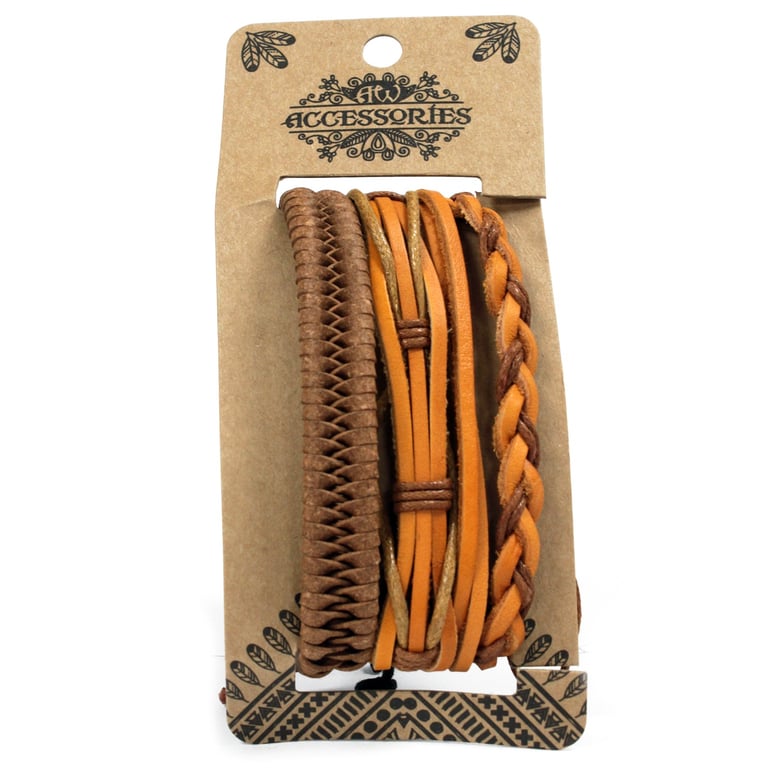 Trendy Mens Jewelry Sets - Tanned & Interesting Bracelet Assortment