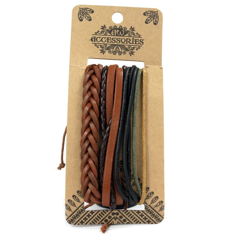 Trendy Mens Jewelry Sets - Tanned & Interesting Bracelet Assortment