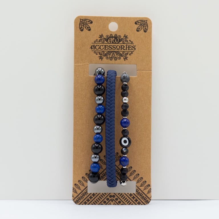 Mens Premium Med Set Blues Bracelet Sets - Assorted Fashion Accessories