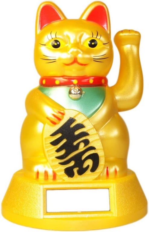Solar Powered Money Cat - Attract Wealth and Prosperity to Your Garden or Yard