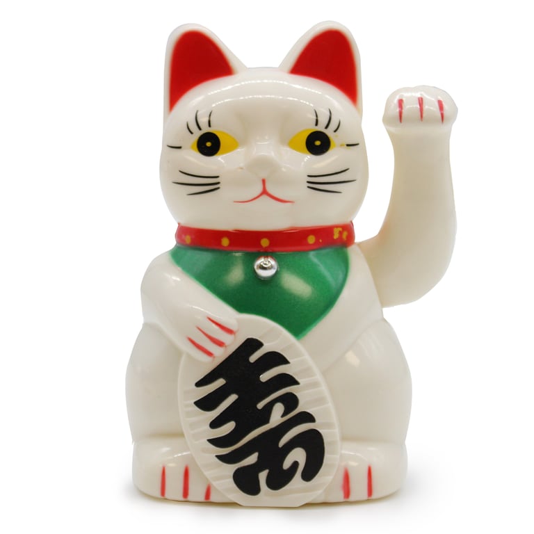 White Money Cat 15cm Plush Mousie Toy with Catnip Filling