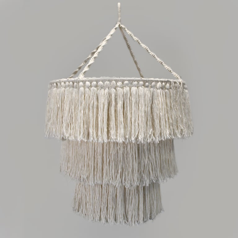 Macrame Soft Chandelier - Natural Material - Artisan Crafted