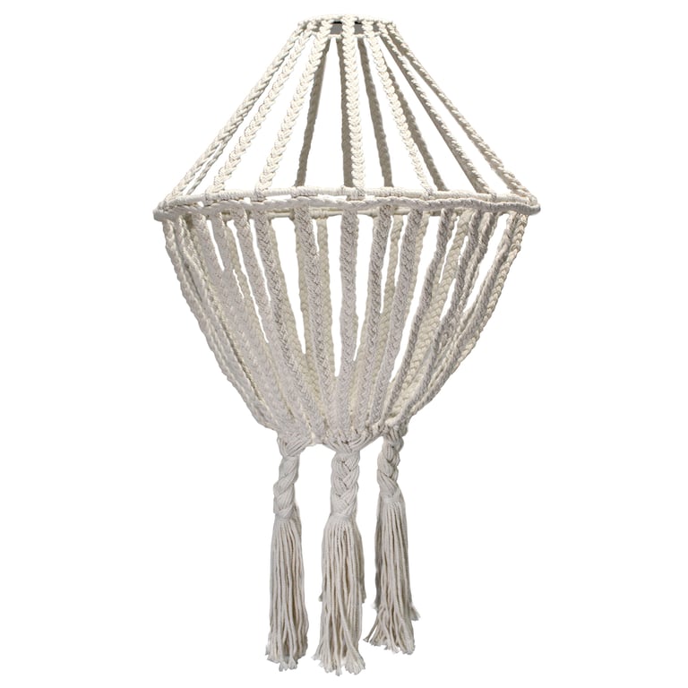 Macrame Large Drop Natural Chandelier - Handcrafted