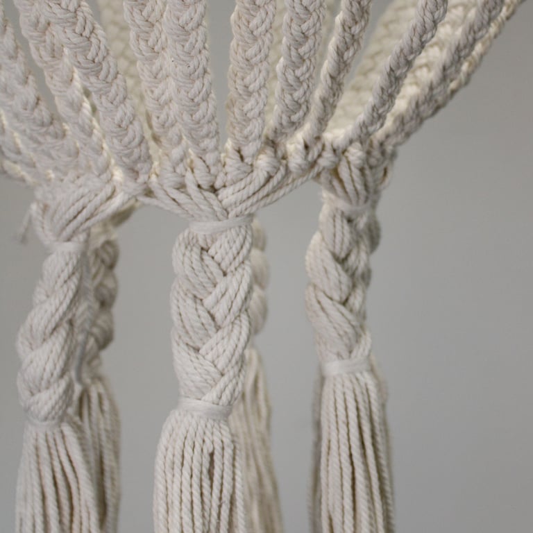 Macrame Large Drop Natural Chandelier - Handcrafted