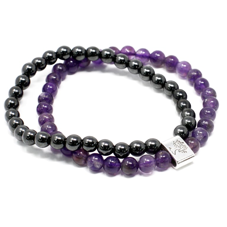 Amethyst Magnetic Gemstone Bracelet - Stronghold of Crystal Energy