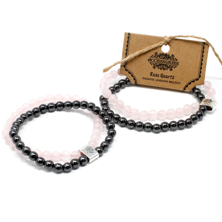 Magnetic Rose Quartz Gemstone Healing Bracelet