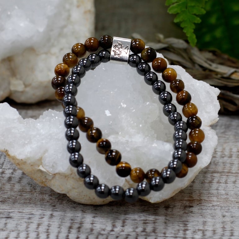 Magnetic Tiger Eye Gemstone Bracelet - Natural Energy Alignment Jewelry