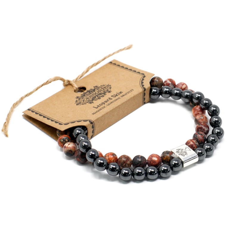 Magnetic Gemstone Leopard Skin Fashion Bracelet - Magnetic Jewelry with Gemstones