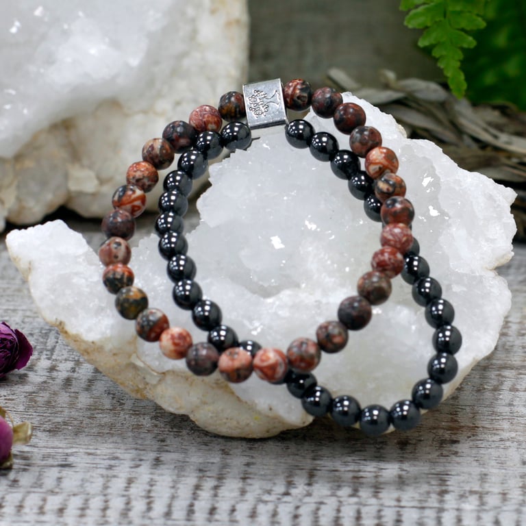 Magnetic Gemstone Leopard Skin Fashion Bracelet - Magnetic Jewelry with Gemstones