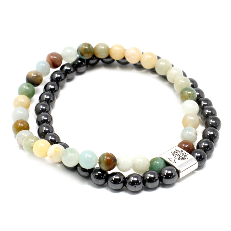 Magnetic Amazonite Gemstone Healing Crystal Bracelet