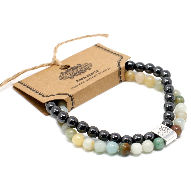 Magnetic Amazonite Gemstone Healing Crystal Bracelet
