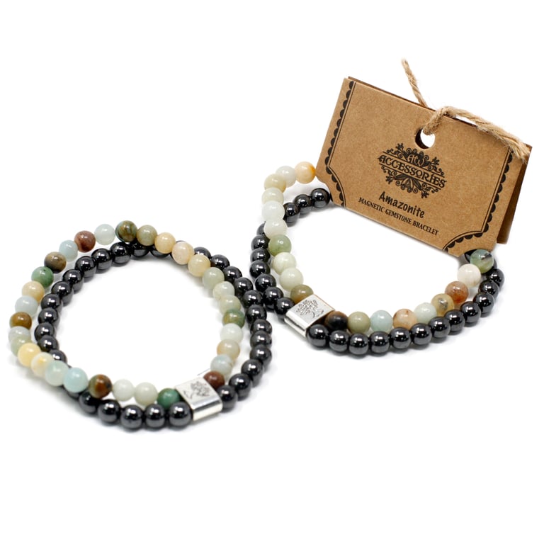 Magnetic Amazonite Gemstone Healing Crystal Bracelet