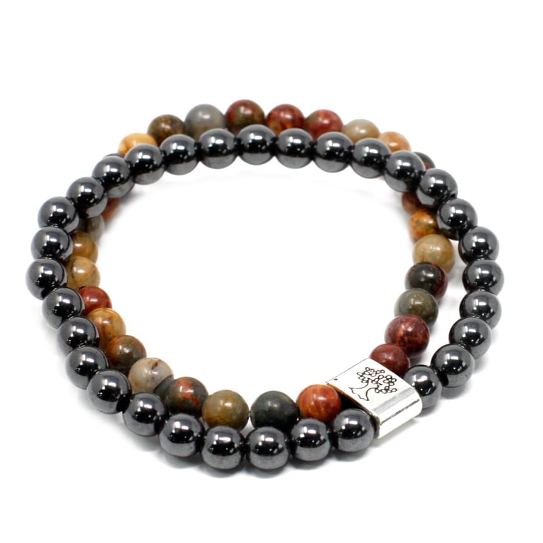Magnetic Picasso Jasper Gemstone Healing Bracelet