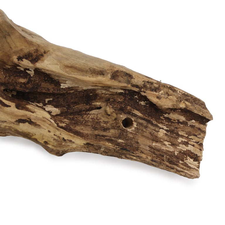 Handblown Glass Hanging Bowl - Decorative Wood Base, Molten Glass Collection