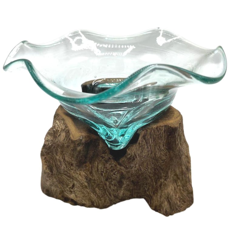 Glass Fancy Sweet Bowl (Wood Stand) - Molton Design