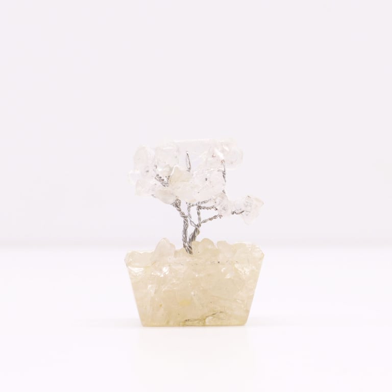 Mini Gemstone Tree on Orgonite Base - Rock Quartz Crystal Healing Home Decor