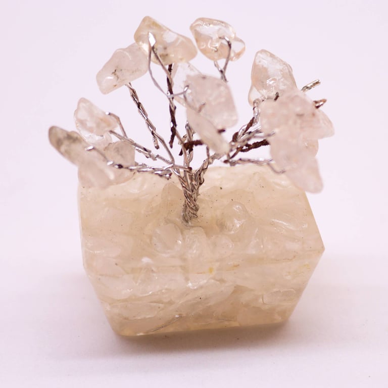 Mini Gemstone Tree on Orgonite Base - Rock Quartz Crystal Healing Home Decor