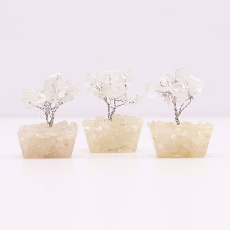 Mini Gemstone Tree on Orgonite Base - Rock Quartz Crystal Healing Home Decor