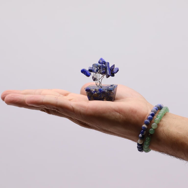 Sodalite Mini Gemstone Tree on Orgonite Base - Meditation & Home Decor Crystal Accent