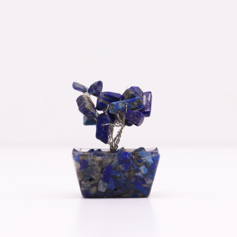 Sodalite Mini Gemstone Tree on Orgonite Base - Meditation & Home Decor Crystal Accent