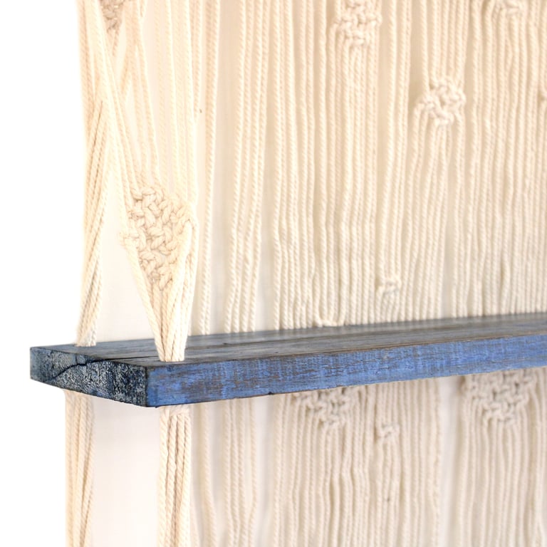 Handcrafted Blue Macrame Shelves - Durable & Decorative