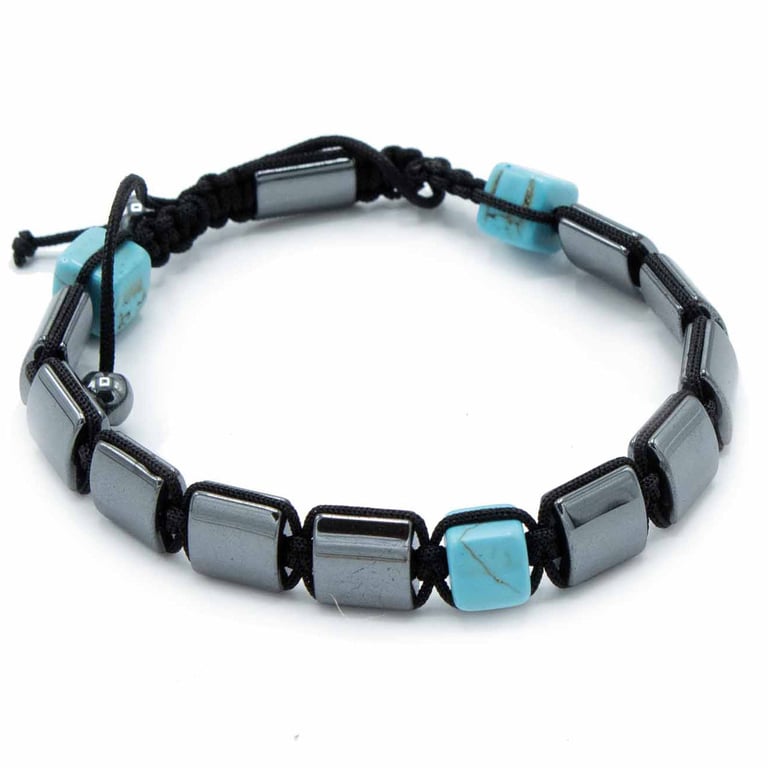 Magnetic Hematite Shamballa Turquoise Crystal Healing Bracelet