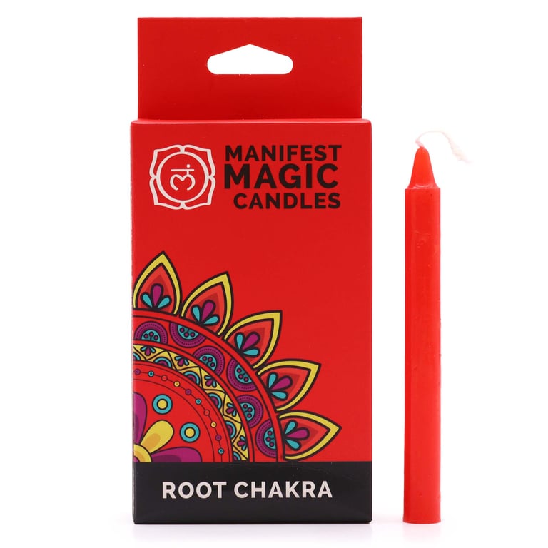 Root Chakra Manifestation Candles (Pack of 12) - Red Magic Balance & Energy