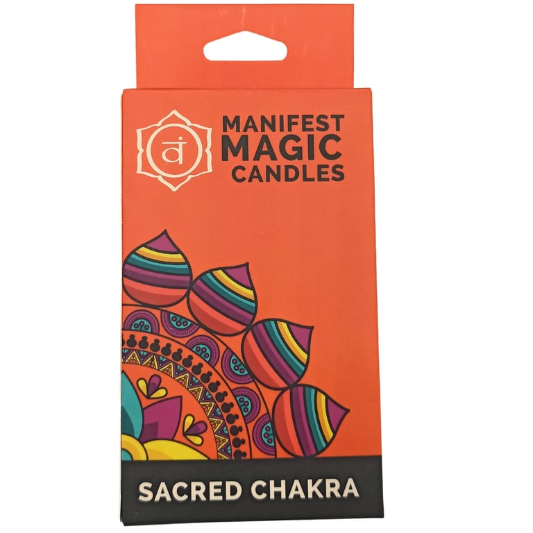 Manifest Magic Candles - Orange Sacred Chakra 12 Piece Candle Set for Home and Garden