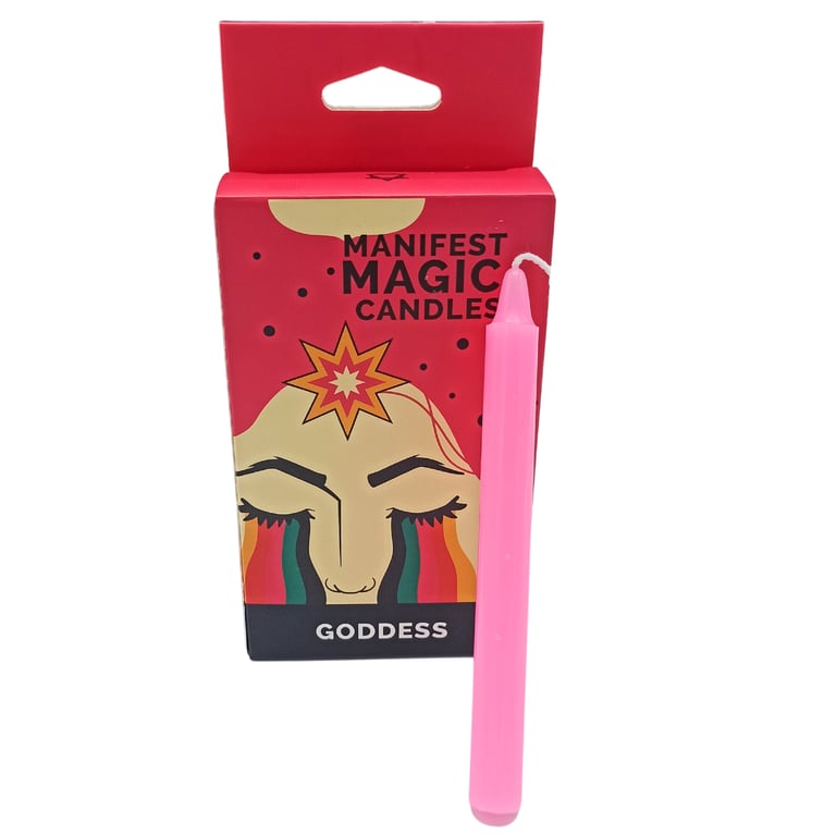 Manifest Magic Candles - 12 Piece Set of Pink Spiritual Home Decor and Witchcraft Supplies