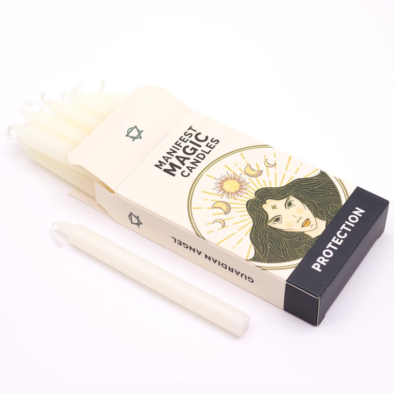 Manifest Magic Candles - 12 Pack of Ivory Scented Spiritual Home Decor Candles for Witchcraft Rituals