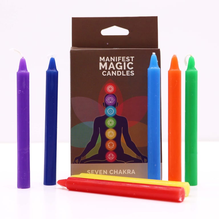 Seven Chakra Manifest Candles - Balance Energy & Mindfulness Home Decor