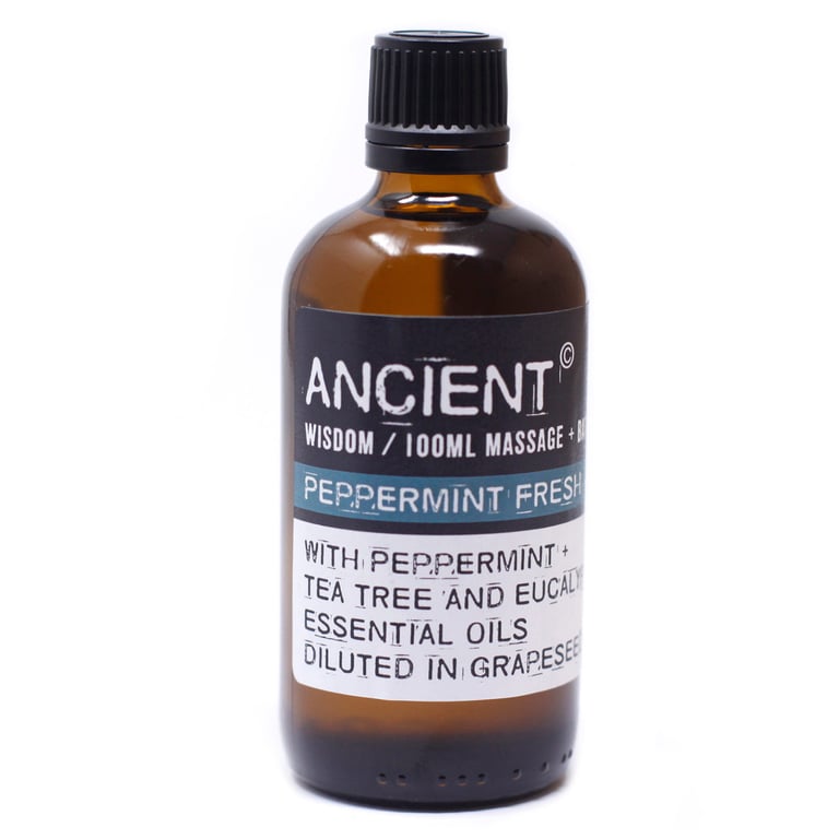 Peppermint Fresh Massage Oil - 100ml Natural Aromatherapy Body Treatment Oil