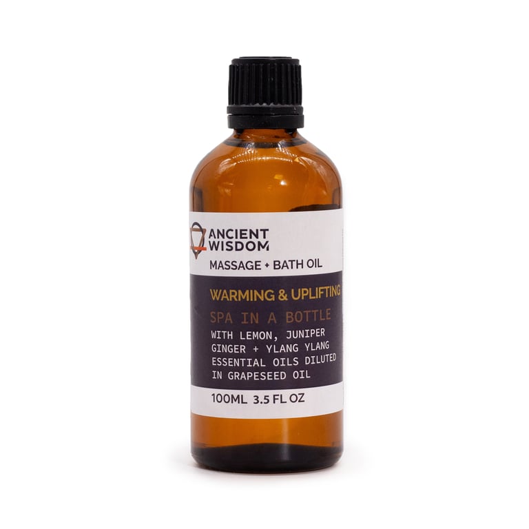 Warm & Uplifting 100ml Natural Home Spa Massage Oil for Relaxation and Stress Relief