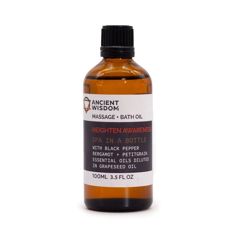 Heighten Awareness 100ml Aromatherapy Relaxing Stress Relief Massage Oil