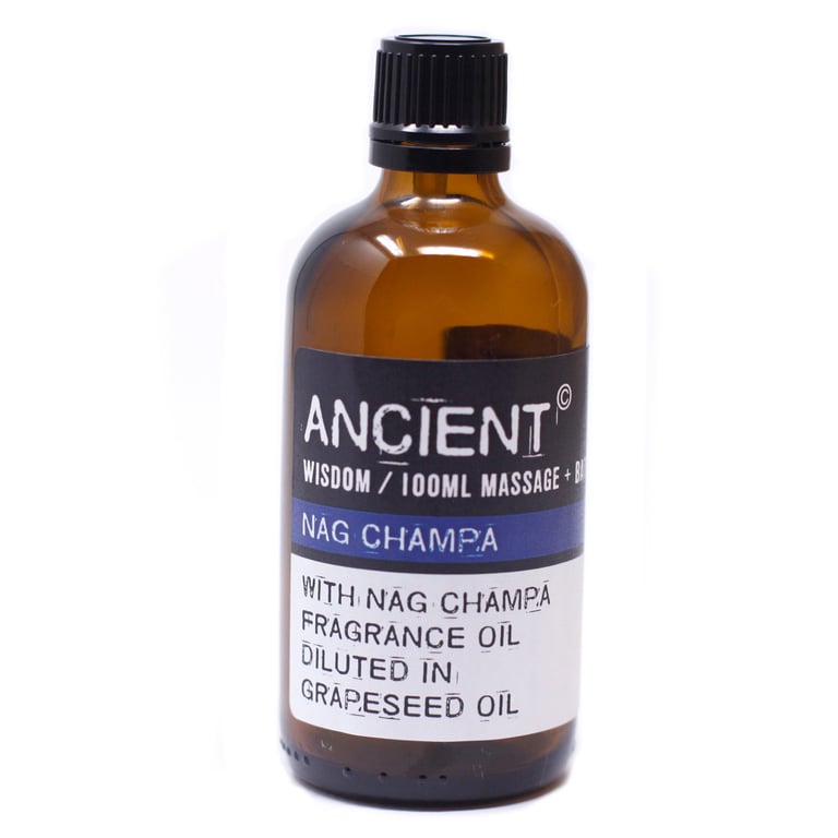 Nag Champa Aromatherapy Massage Oil 100ml - Relaxation and Stress Relief