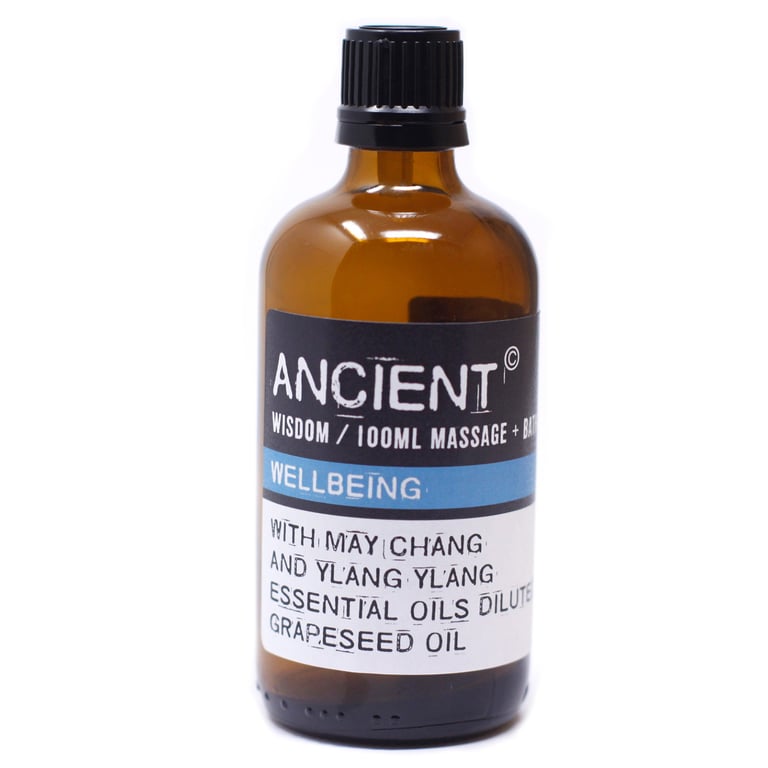 Natural Wellbeing Massage Oil - 100ml Aromatherapy Relaxation Home Spa Treatment