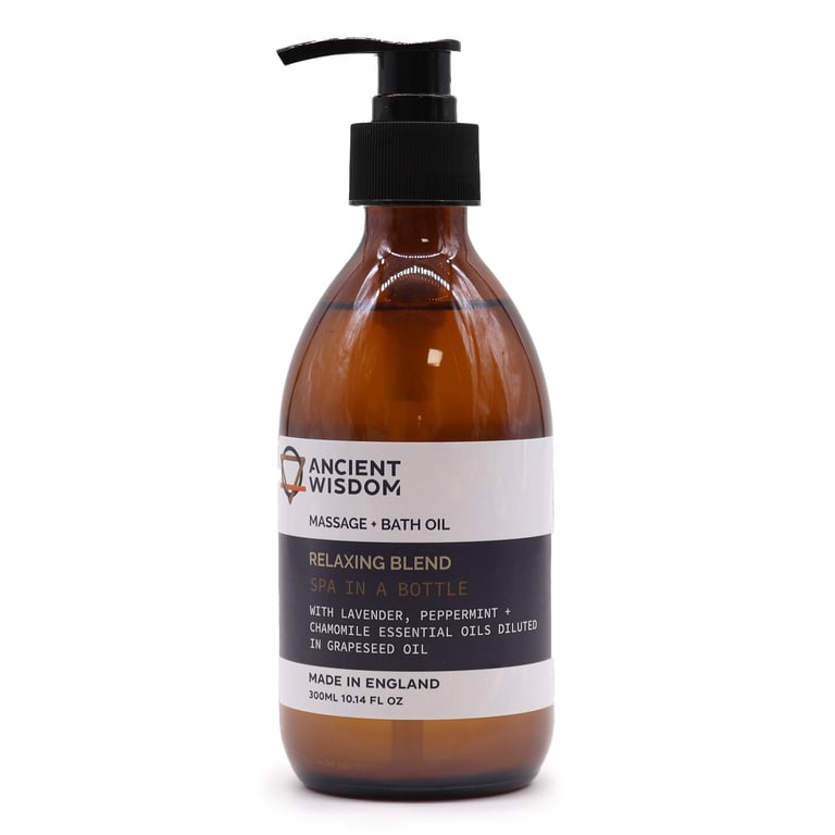 Aromatherapy Massage and Bath Oil - 300ml Relaxation Blend for Body and Mind