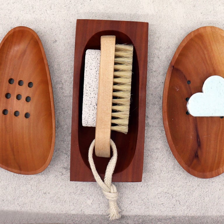 Classic Mahogany Rectangle Bathroom Soap Dish - Luxury Wooden Design