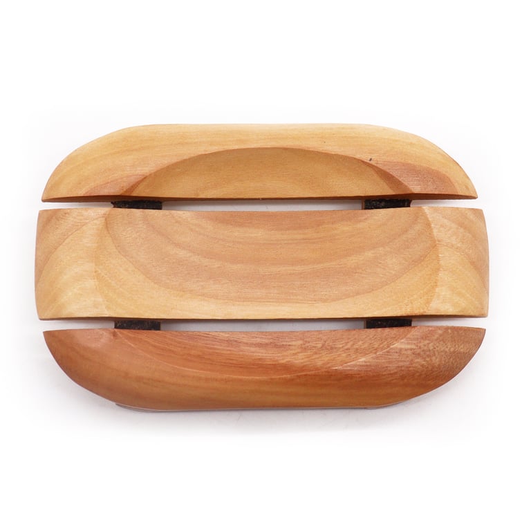 Classic Mahogany Oval Soap Dish - Luxury Wooden Bathroom Accessory