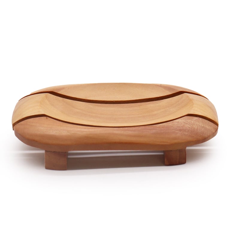 Classic Mahogany Oval Soap Dish - Luxury Wooden Bathroom Accessory
