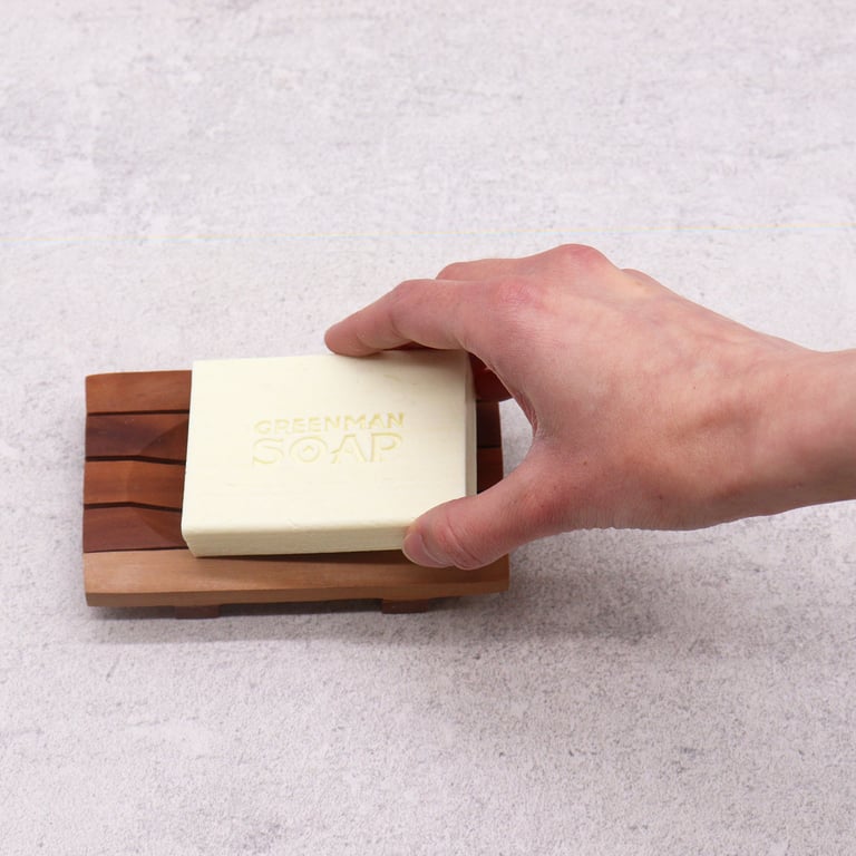 Classic Mahogany Grid Draining Soap Dish - Wooden Bathroom Holder